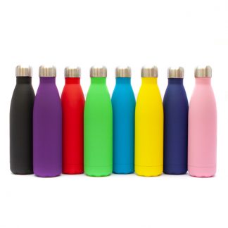 Thermosflasche bunt mit Gravur – letzte Flaschen im Angebot!